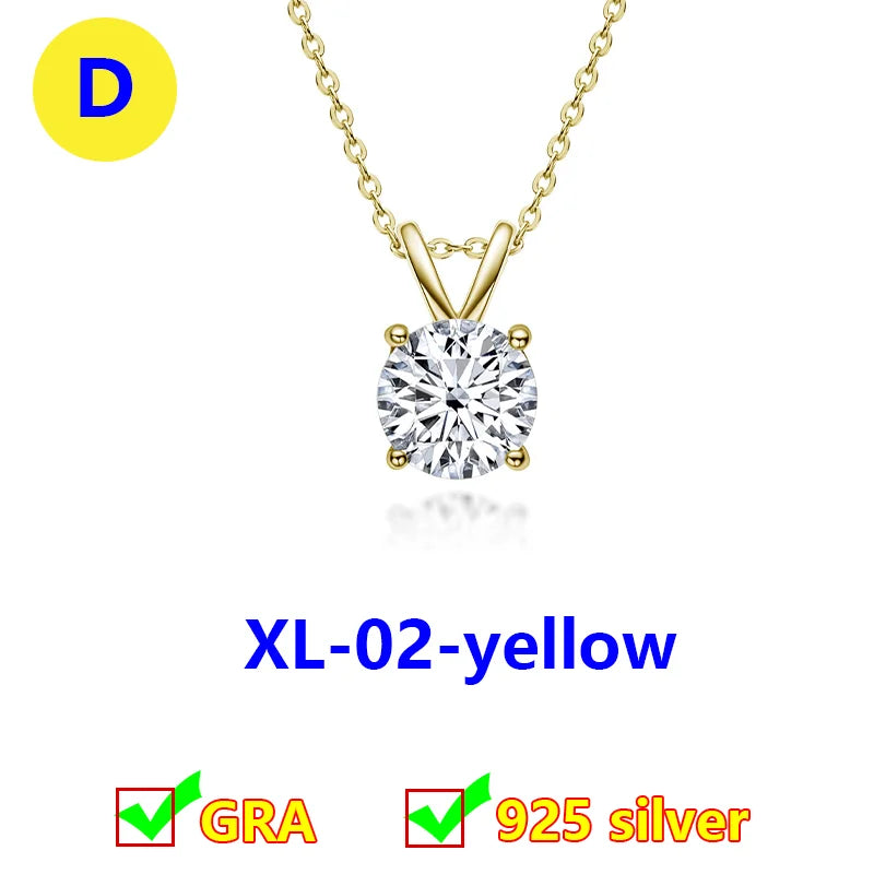 Classic Women's Moissanite Diamond Necklace  Simple Original 925 Sterling Silver Jewelry  premium Clavicle ChainFor women - Uknowucme