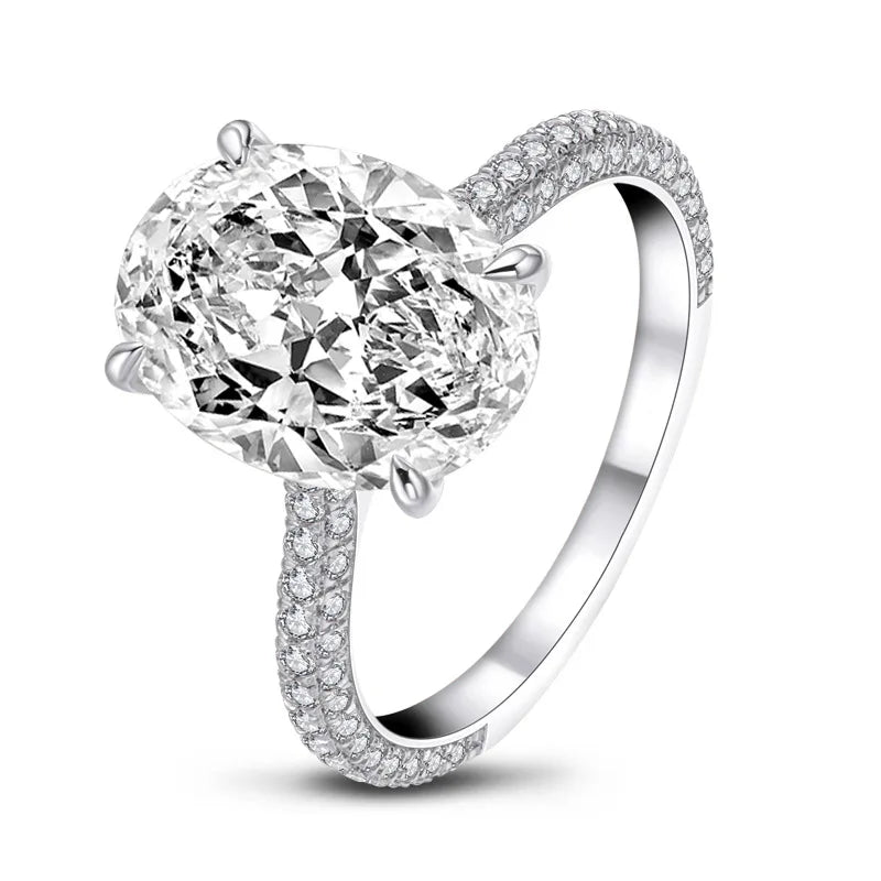 Moissanite Ring 100% Real 925 Sterling Silver Diamond Party Wedding Band Rings for Women Bridal Engagement Jewelry GRA Certified - Uknowucme