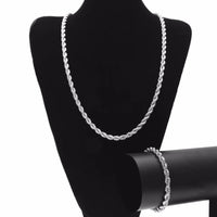 Gold Silver Color 6mm/ 1cm Rope Chain Set For Men And Women Punk Necklace - Uknowucme