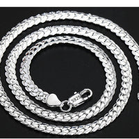 18K Gold/Silver Color 6mm Full Sideways Necklace 8/18/20/24 Inch Chain For Woman Men Fashion Wedding Engagement Jewelry - Uknowucme