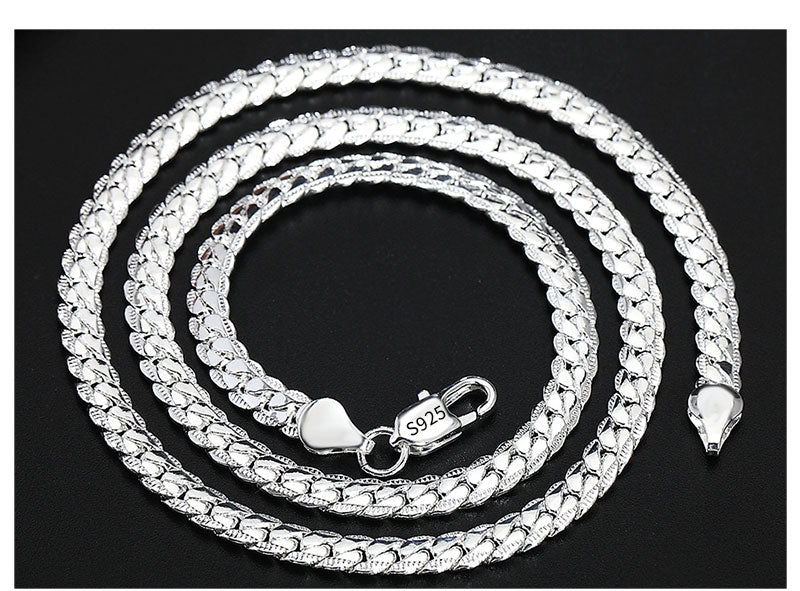 18K Gold/Silver Color 6mm Full Sideways Necklace 8/18/20/24 Inch Chain For Woman Men Fashion Wedding Engagement Jewelry - Uknowucme
