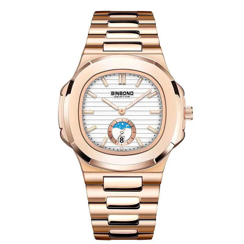 BINBOND Luxury Men Wristwatch Business Waterproof Luminous Date Man Watch Stainless Steel Men's Quartz Watches Relogio Masculino - Uknowucme