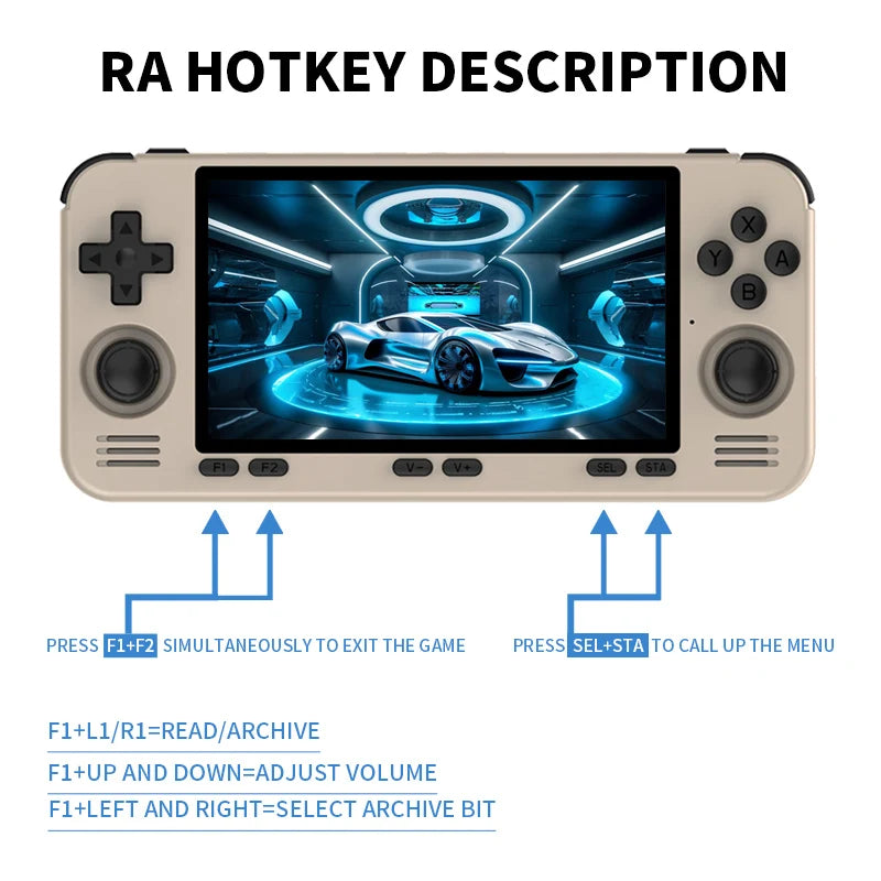 POWKIDDY RGB10 MAX3 Pro Retro Pocket 854*480 5 Inch Ips Screen Amlogic A311D Open-Source Handheld Game Console Children's Gifts