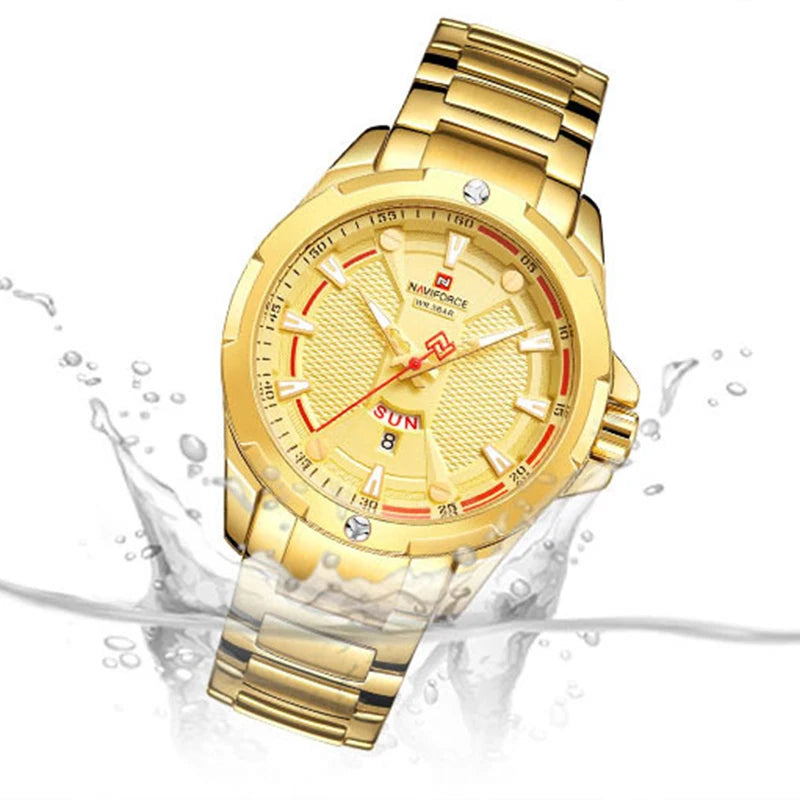 NAVIFORCE Men Luxury Wrist Watch Waterproof Business Male Watches Stainless Steel Casual Quartz Calendar Clock Relogio Masculino - Uknowucme