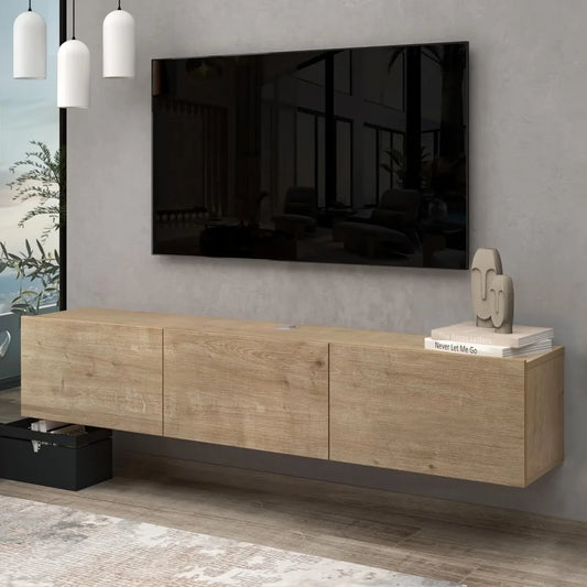 Atelier Mobili TV Stands for Living Room, TV Stand up to 75 inch TV, Floating TV Stand Wall Mounted, Floating Entertainment Cent
