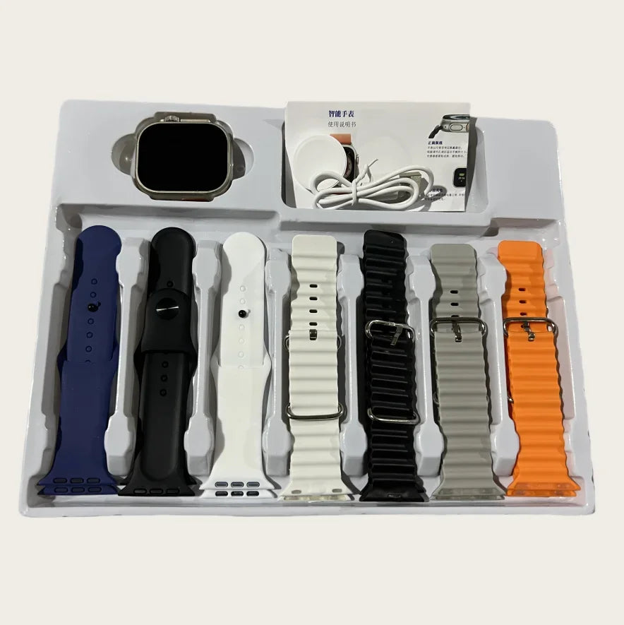 7 Watch Straps New S100 Ultra Smartwatch 2.2HD Amoled Circular Screen ECG Monitoring Reloj inteligente with Protective Case - Uknowucme