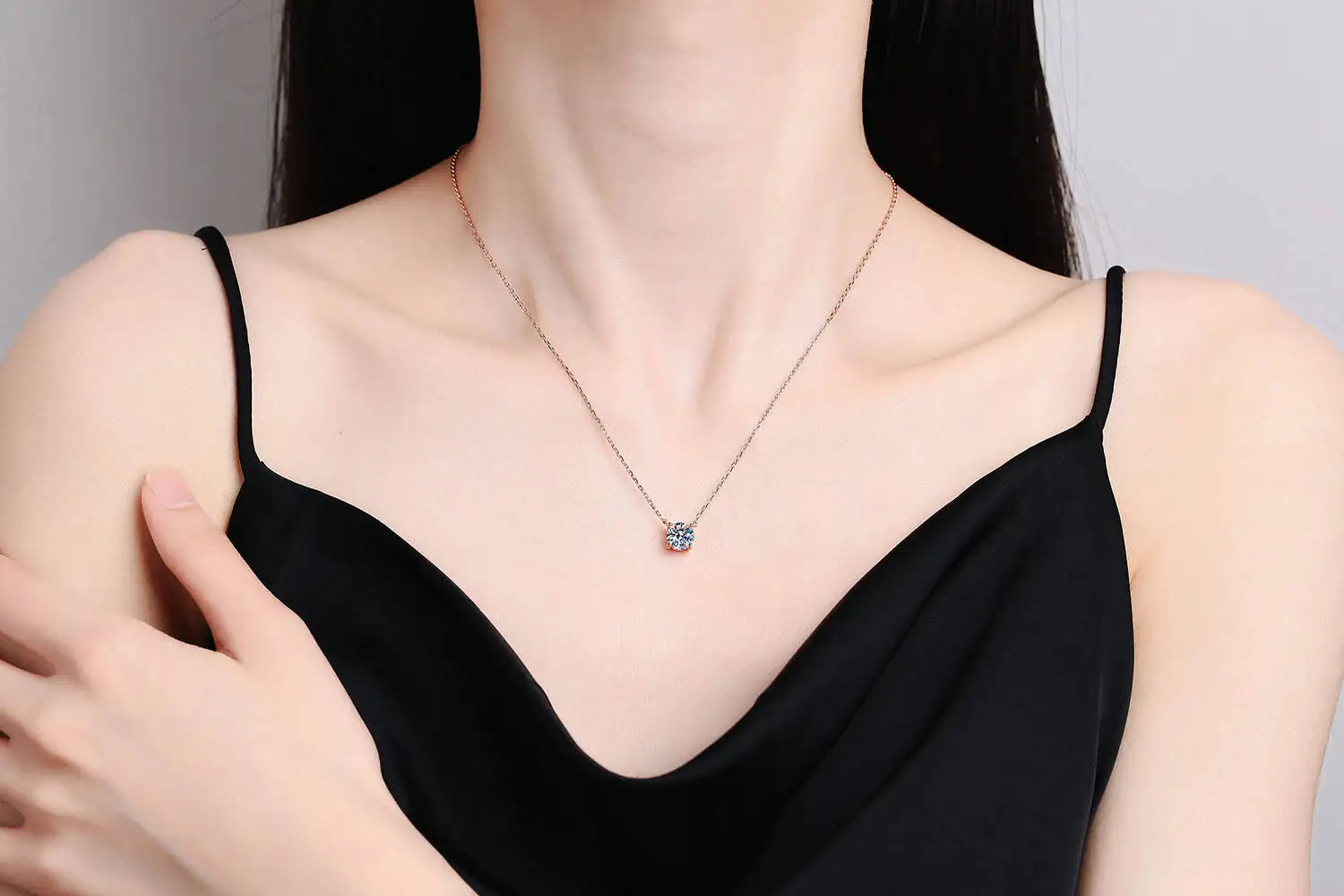 TY 925 Sterling Silver Moissanite Women's Necklace 1-5 Carat Moissanite Three Colors D Color With Certificate Fine Ewelry Gift - Uknowucme