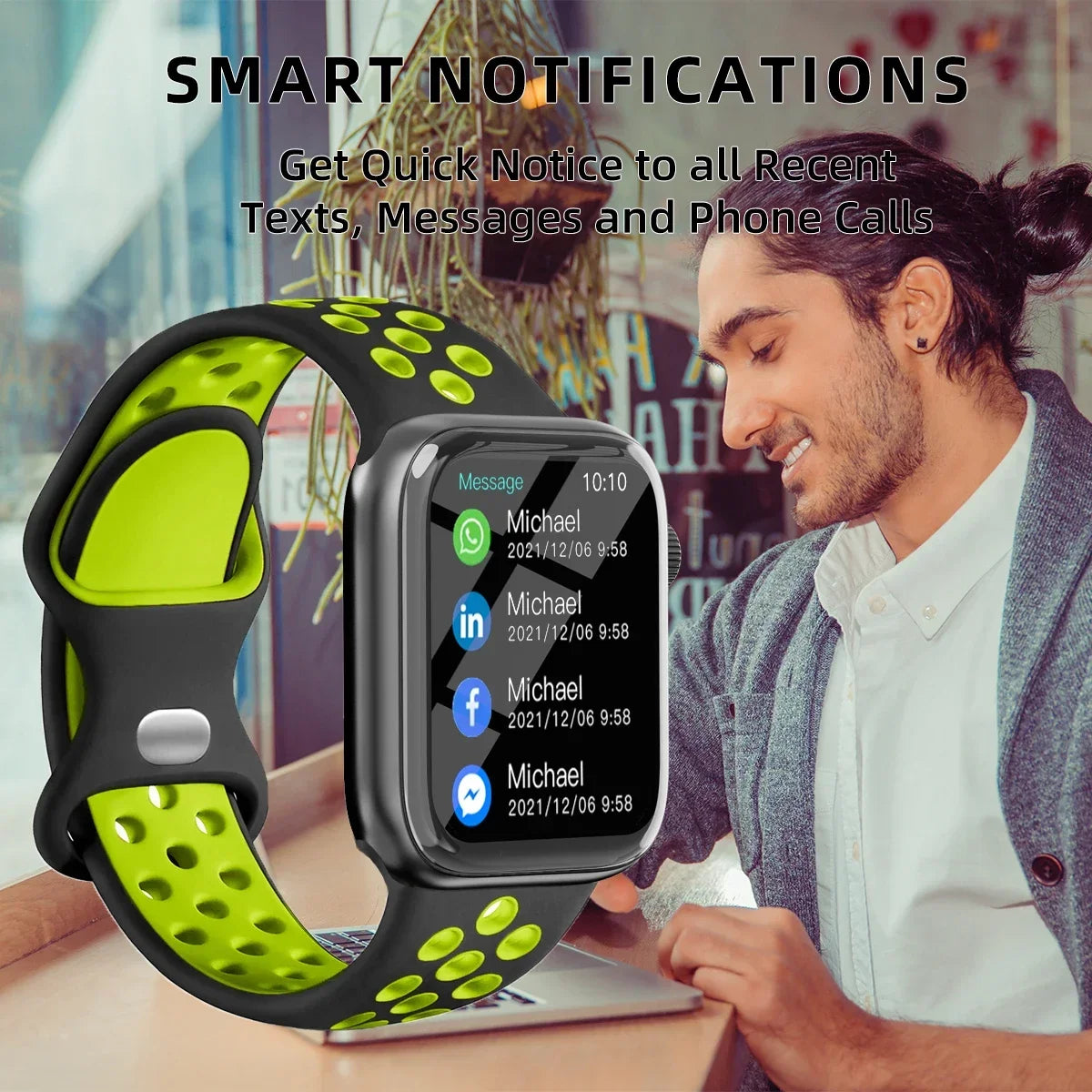 Sports Smart Watch Answer Call Message Music Health Sport Bracelet Fitness Tracker Women Men Series 8 Smartwatch for Android IOS