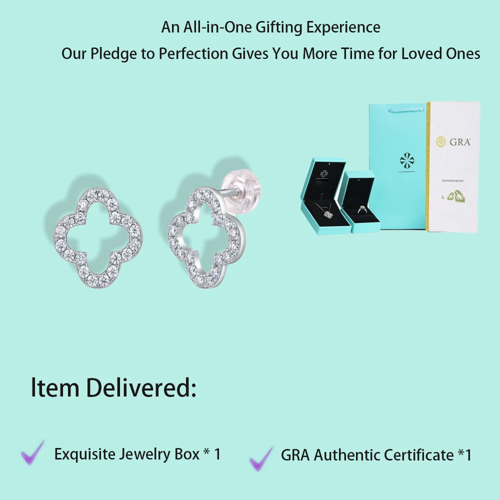 Moissanite Diamond Stud Earrings, 0.07ct D Color VVS1, Hypoallergenic 925 Silver, GRA Certified Luxury Gifts - Uknowucme