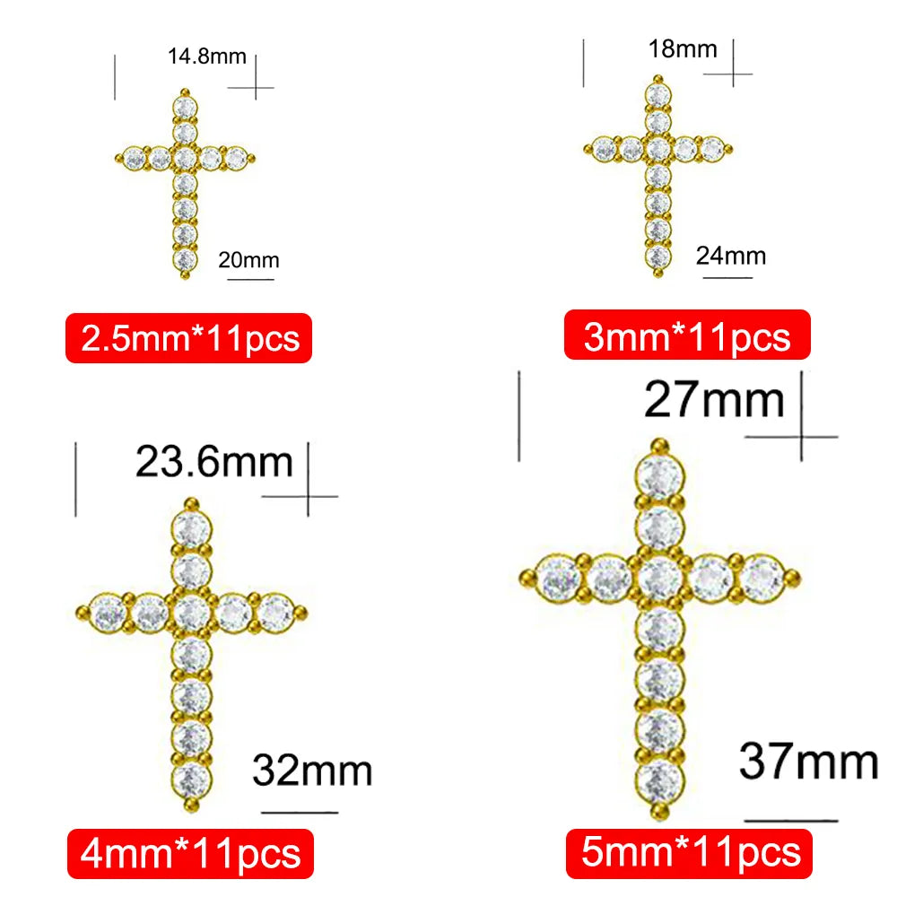 Serenity Day 3.0mm 4mm Moissanite Necklace 925 Sterling Silver Cross Pendants Necklace for Women Engagement Bridal Fine Jewelry - Uknowucme