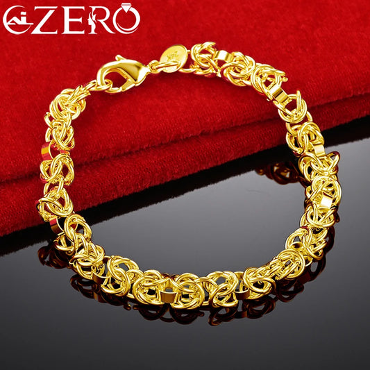 ALIZERO 18K Gold Faucet Chain Bracelet For Woman Man Fashion Luxury Charms Wedding Engagement Party Jewelry - Uknowucme