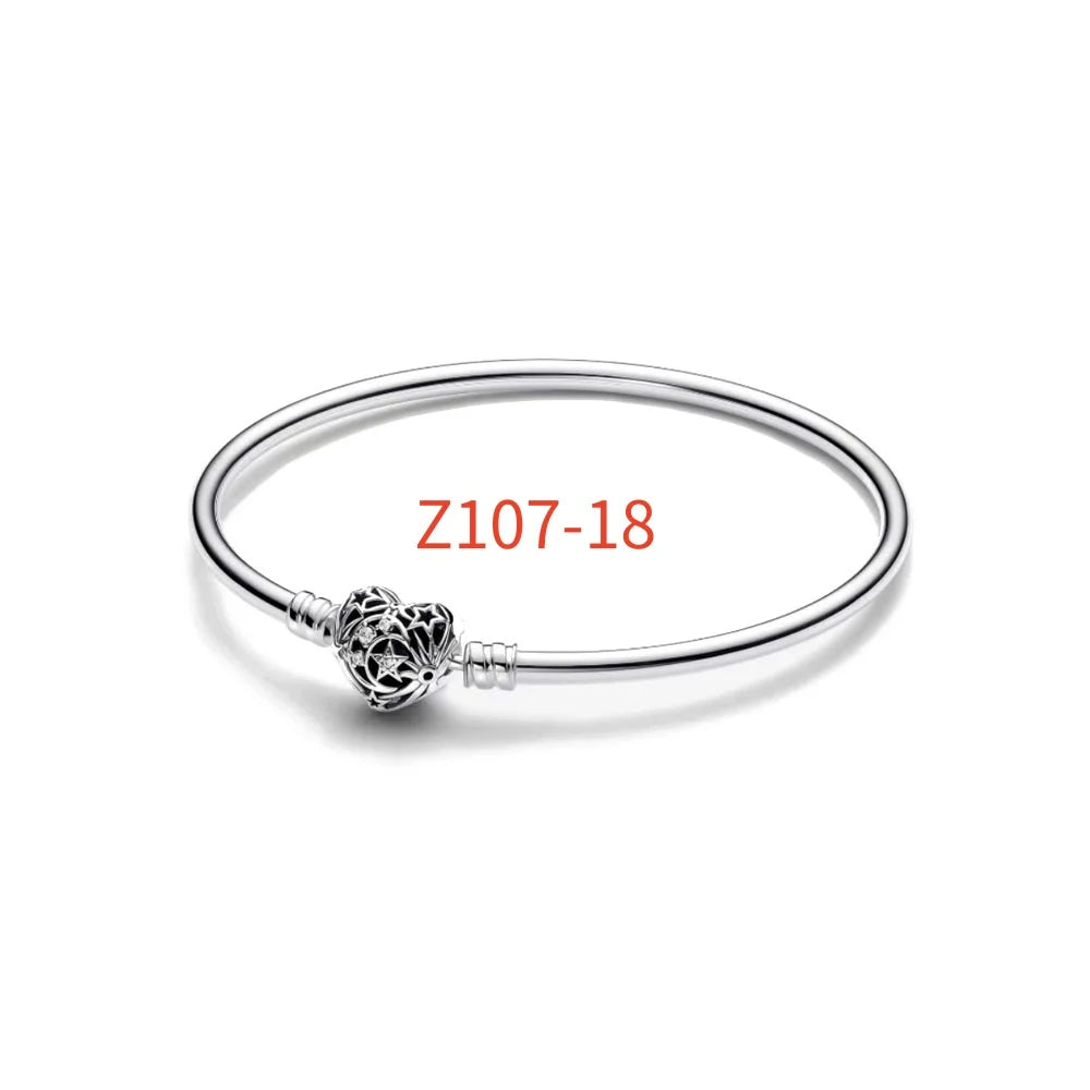 2025 New Hot Selling 925 Silver Heart Shaped Bead Bracelet Suitable for European Women's Exquisite Charm Jewelry - Uknowucme