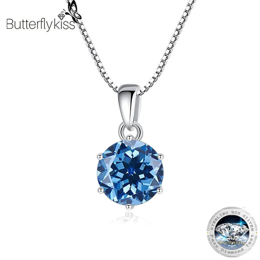 Butterflykiss 1 CT Real Moissanite Pendant Necklace For Women Top Quality 925 Sterling Silver Wedding Party Bridal Fine Jewelry - Uknowucme