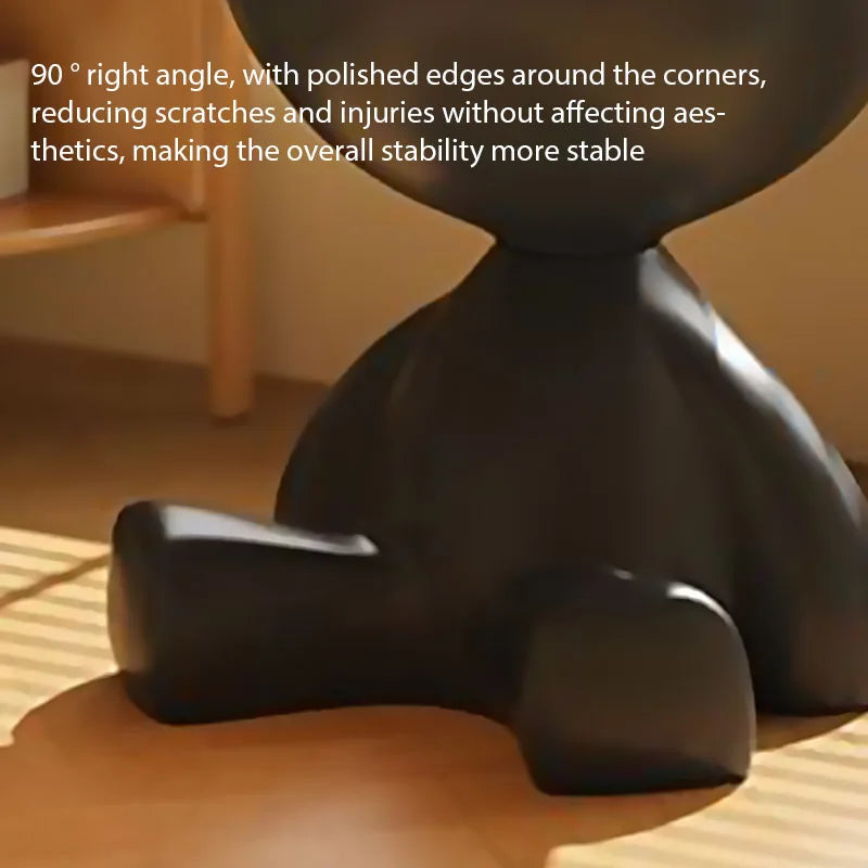 Modern Creative Bear-Shaped Plastic Nightstand Multi-Functional Bedside Table Easy Assembly for Living Room and Bedroom Storage