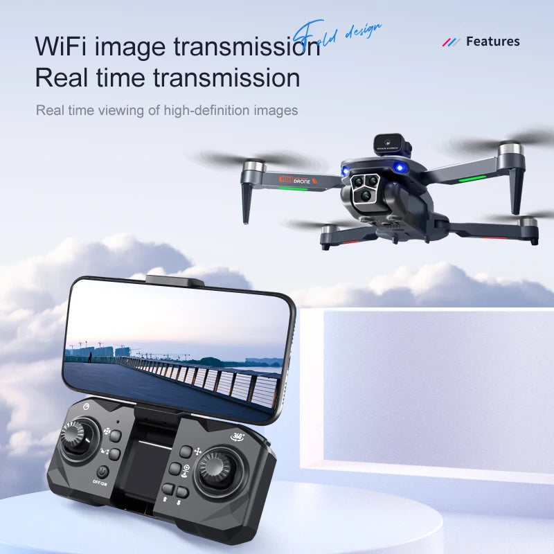 Xiaomi S115 Drone 4K HD Triple 8K LensOptical Flow Hover Photography RC Plane Brushless Motor Foldable Quadcopter Gifts Toys - Uknowucme