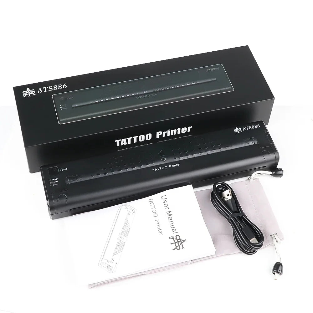 Portable Thermal Printer Bluetooth Wireless Tattoo Transfer Machine Line Drawing Photo Stencil Maker Copier Printer For Body Art - Uknowucme