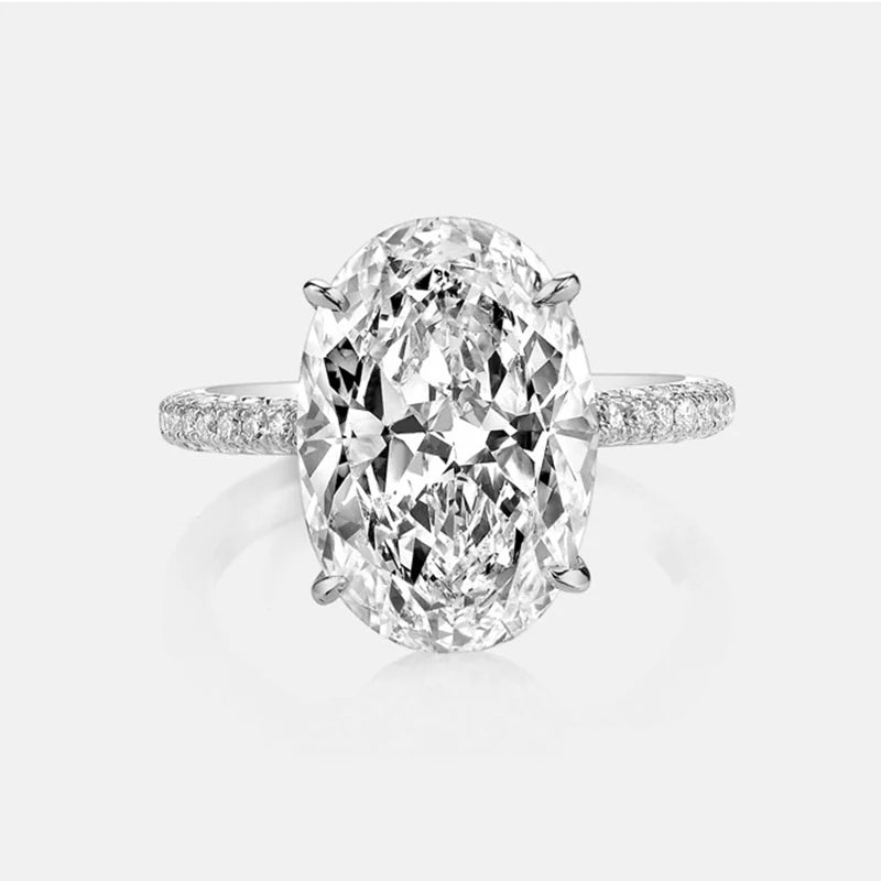 Moissanite Ring 100% Real 925 Sterling Silver Diamond Party Wedding Band Rings for Women Bridal Engagement Jewelry GRA Certified - Uknowucme