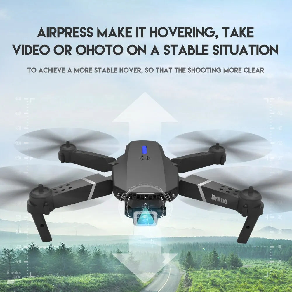 2024 E88Pro RC Drone 4K Professinal With 1080P Wide Angle HD Camera Foldable Helicopter WIFI FPV Height Hold Gift Toy - Uknowucme