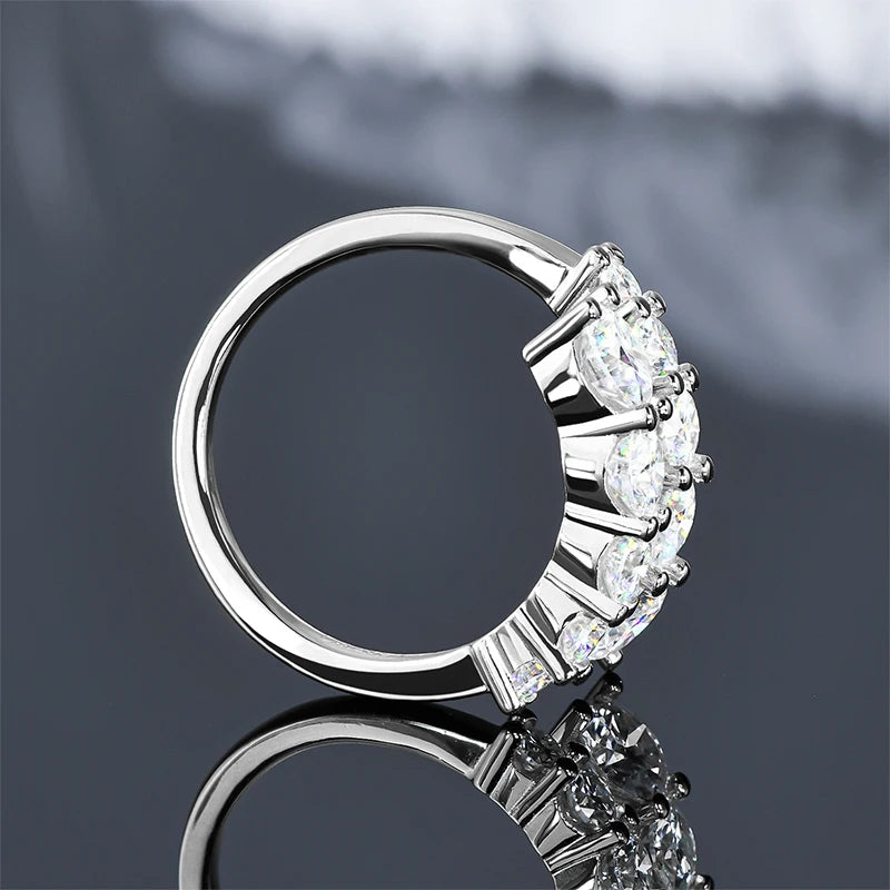 10 Stones All Moissanite Bridal Rings Open Ring 925 Silver with Certificate Woman Engagement Wedding Jewelry Anillos Original - Uknowucme