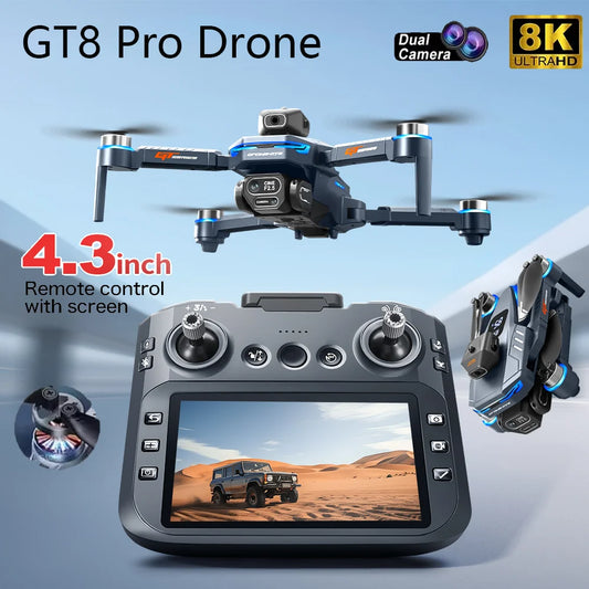 2025 New GT8 Drone GPS 8K Professional HD 360° Dual Cameras 5G WIFI Brushless Motors Obstacle Avoidance Foldable Quadcopter Toys - Uknowucme