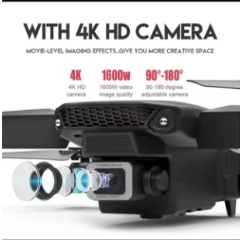 Drone E88 Pro Drone Aerial Photography High Definition 4k Dual Camera Quad Axis Remote Control Aircraft Children's Toys - Uknowucme