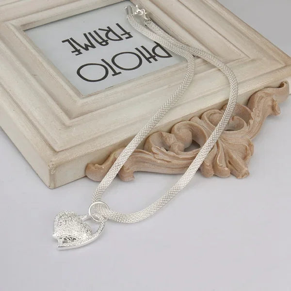 925 Sterling Silver Necklace Gorgeous Charm Fashion  Heart Wedding Lady Love for Women Noble Luxury 18 Inches 45cm Jewelry - Uknowucme