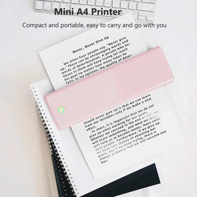 Portable A4 Thermal Printer Bluetooth Photo PDF Excel Word Document Printing Machine Wrong Question Print for Office Home School - Uknowucme