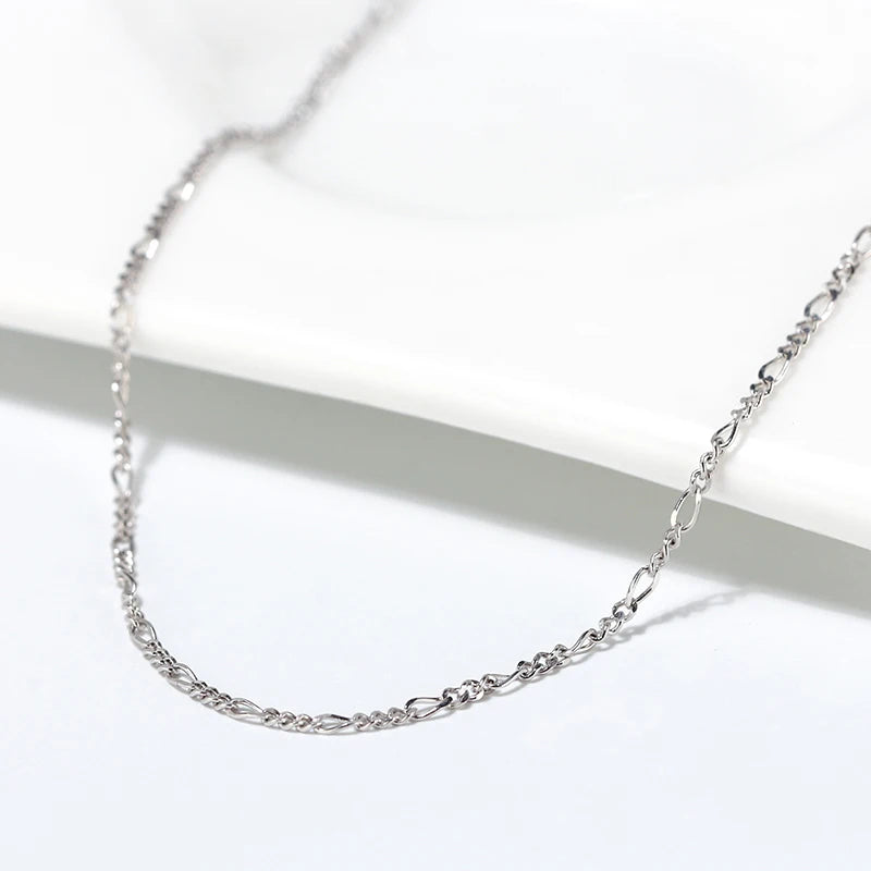 ORSA JEWELS 100% 925 Sterling Silver 1.7mm Diamond-Cut Figaro Link Chain Necklace Simple Dainty Neck Chain Jewelry SC27 - Uknowucme