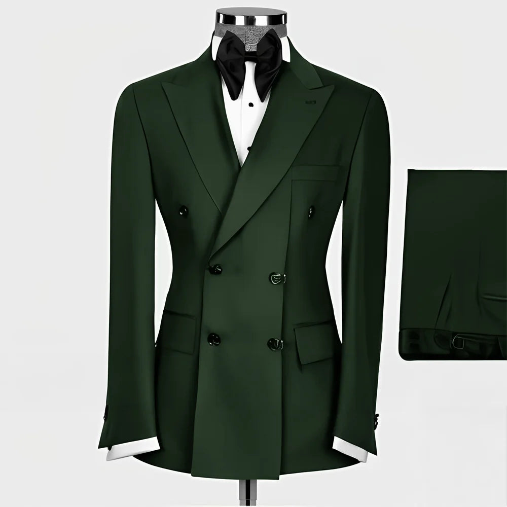 Formal Men's Suit 2-piece Peak Lapel Blazer Groom Wedding Tuxedo Classic Slim Fit Outfit Tailor-made Tuxedo for Male - Uknowucme