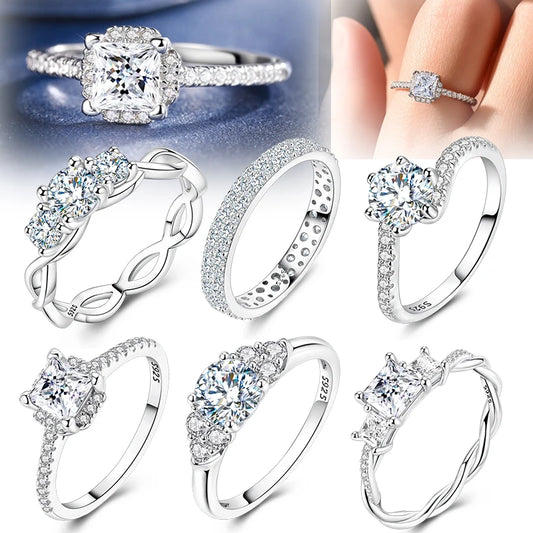 Moissanite Diamond Ring Real 925 Sterling Silver Simple Sparkling Shiny Oval Stone Ring For Women Engagement Luxury Fine Jewelry - Uknowucme