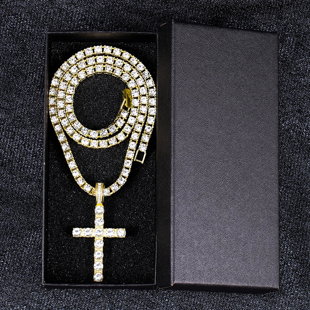 16mm Hip Hop Miami Cuban Link Chain Set Necklace +Watch+Bracelet Creative Iced Out Shiny Trendy Stylish Jewelry For Women Men - Uknowucme