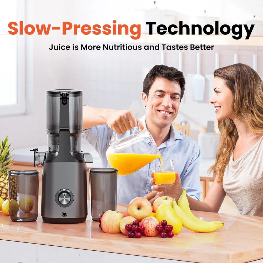 Cold Press Juicer, Slow Masticating Machines 4.3" Extra,  Self Feeding Effortless for Batch Juicing & High Juice Yield, Juicer - Uknowucme