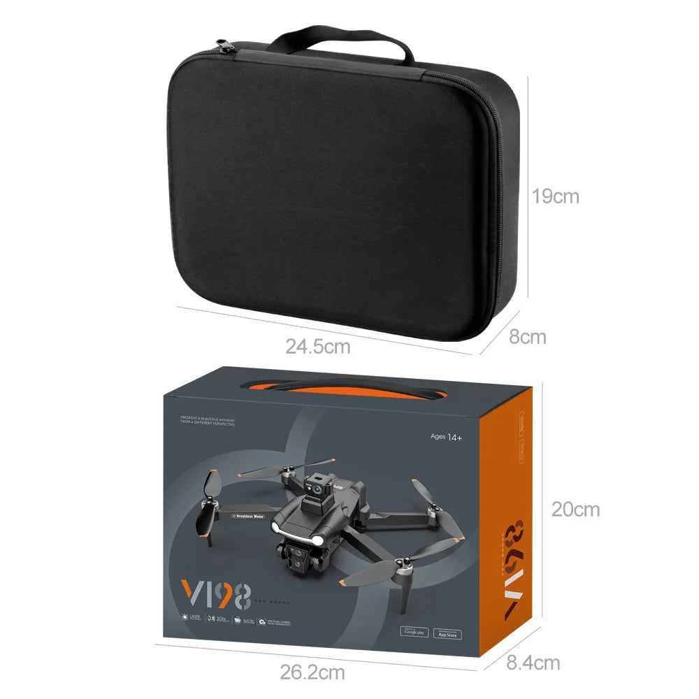 Drone 8K V198 Profesional HD Camera For Xiaomi ESC Brushless Obstacle Avoidance Aerial Optical Foldable Quadcopter Mini Drone - Uknowucme