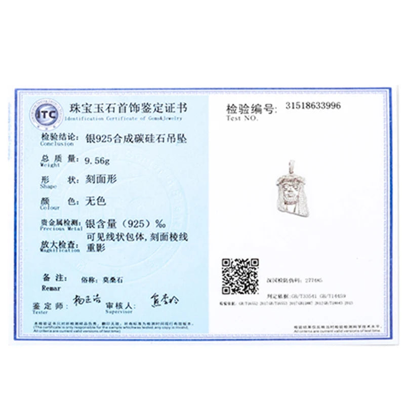 ESKEEM Hip Hop Moissanite Small Jesus Head Pendant 18k Gold Plated 925 Sterling Silver Iced Out VVS Jewelry Pass Diamond Test