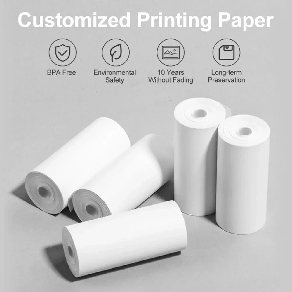 57*25mm Thermal Paper 30 Rolls White Children Camera Instant Print Kids Camera Printing Paper Replacement Accessories Parts - Uknowucme