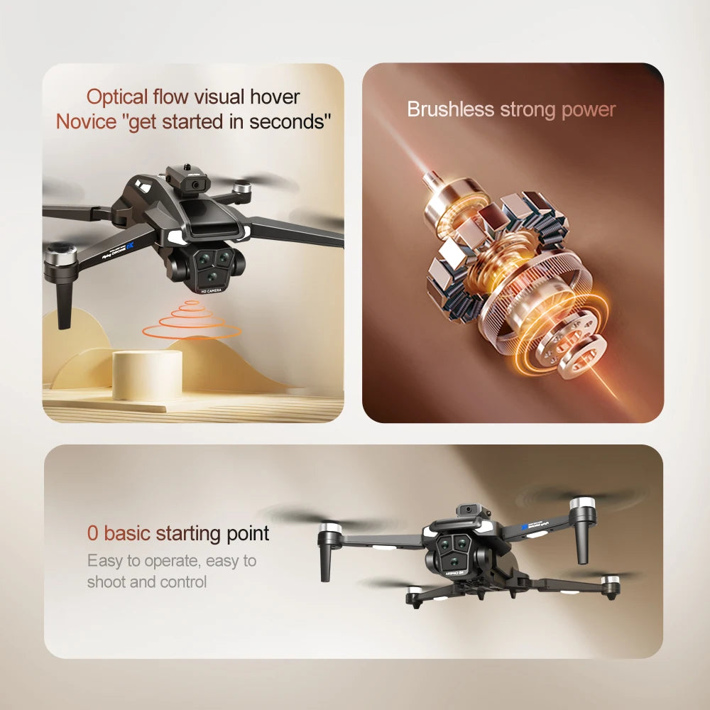 Drone 4K HD Brushless Motor Avoidance Drones with 4.5" Screen On Control Dual Cameras Quadcopter Gifts For Children and Adults - Uknowucme