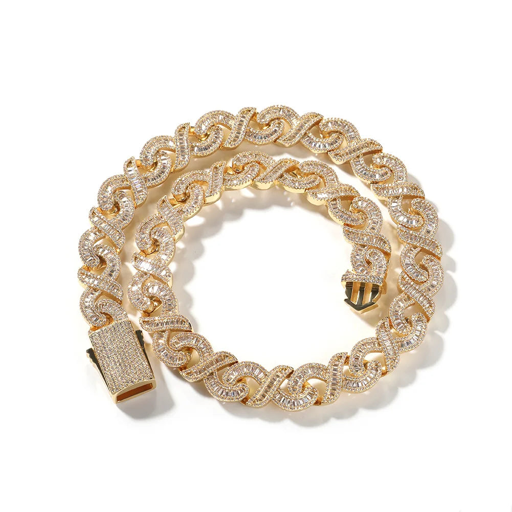 Uwin 15mm Cross Cuban Link Chain Micro Setting Square Cubic Zirconia Necklaces For Womans Man Fashion Hip Hop Jewelry Gifts - Uknowucme