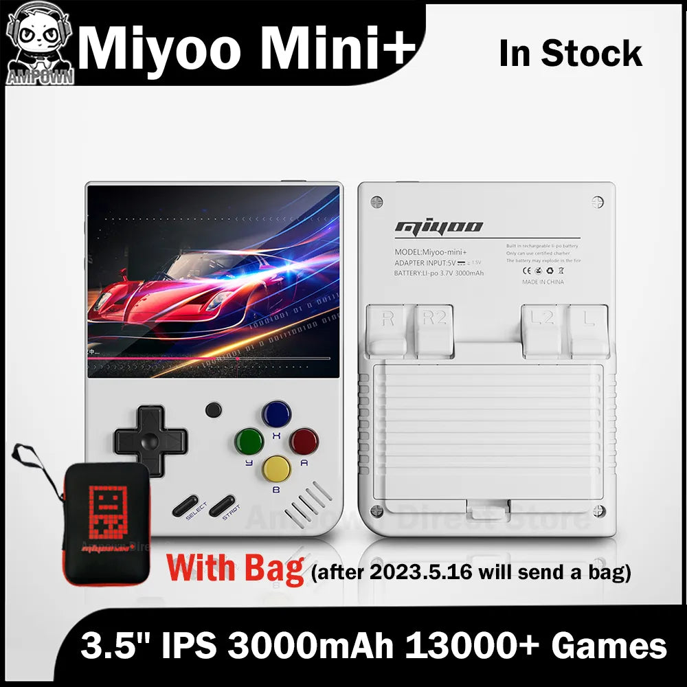 Miyoo mini + Miyoomini Plus 3.5'' IPS OCA Portable Retro 128GB Video Game Consoles ARM-Cortea-A7 3000mAh Support More Retro Game - Uknowucme