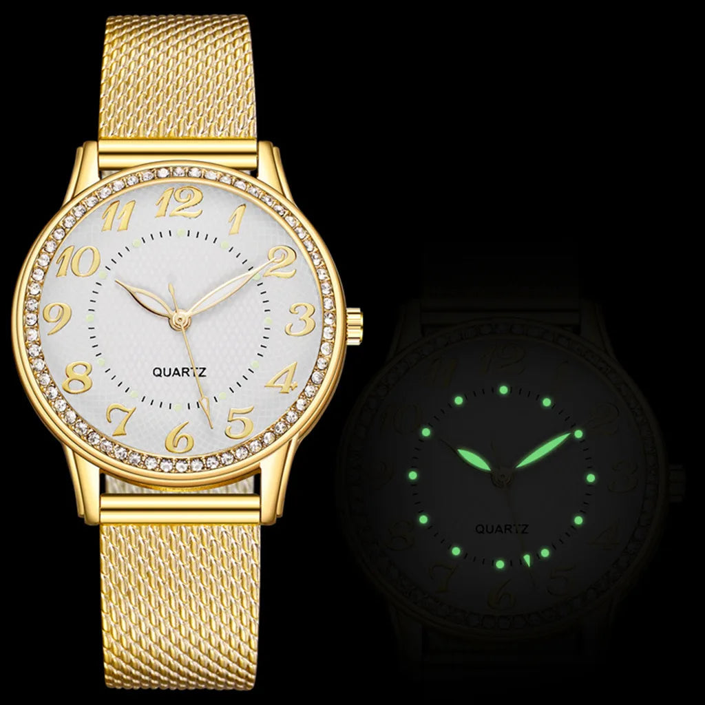 Watch For Women Luxury Watches Quartz Watch Stainless Steel Dial Casual Bracele Watch Ladies Quartz Wristwatch Simple Atmosphere - Uknowucme