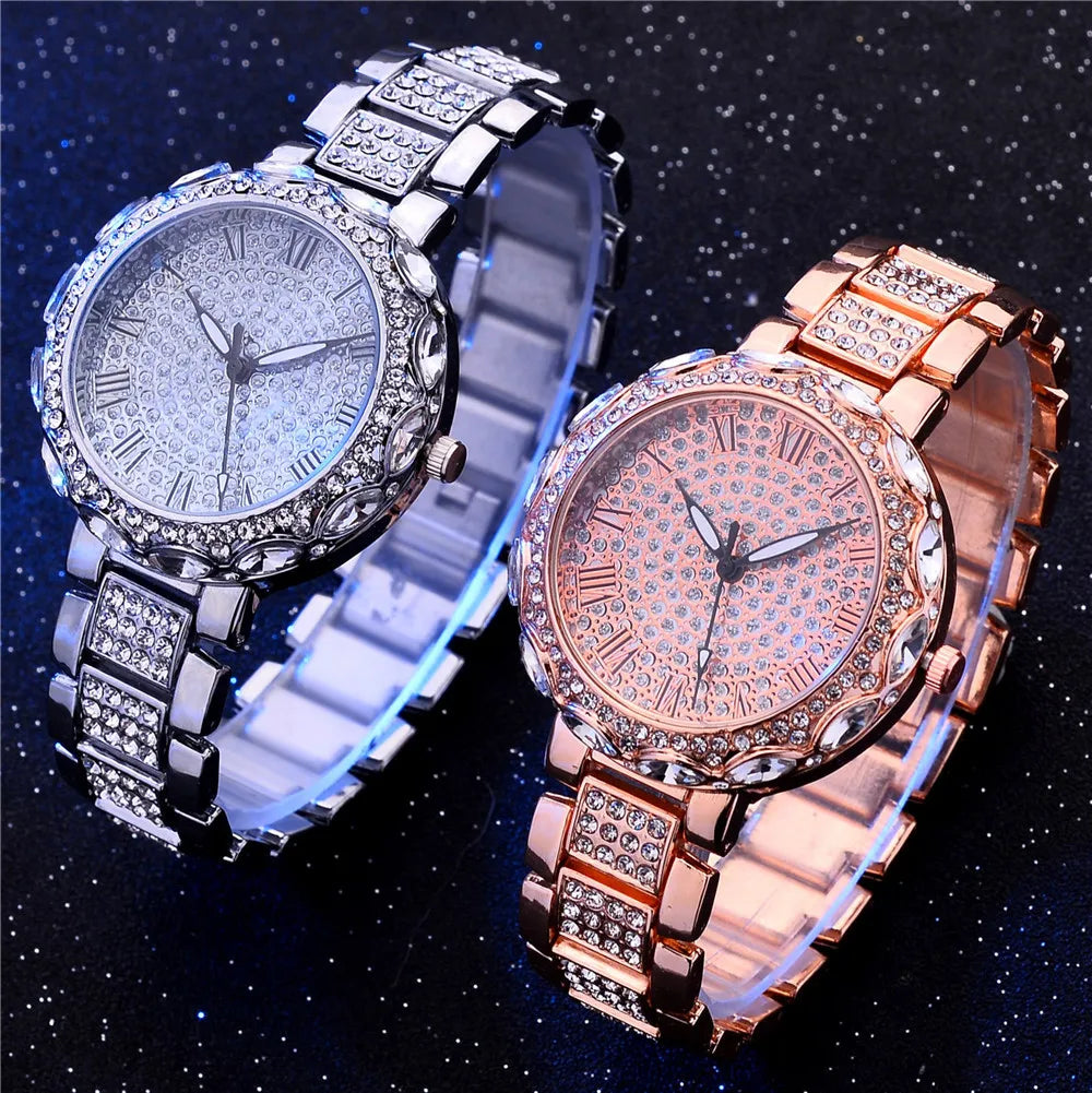 Luxury Watch Women Iced Out Diamound Bling WristWatch Ladies Watches Women Simple Watch Women Fashion Gifts Relojes Para Mujer