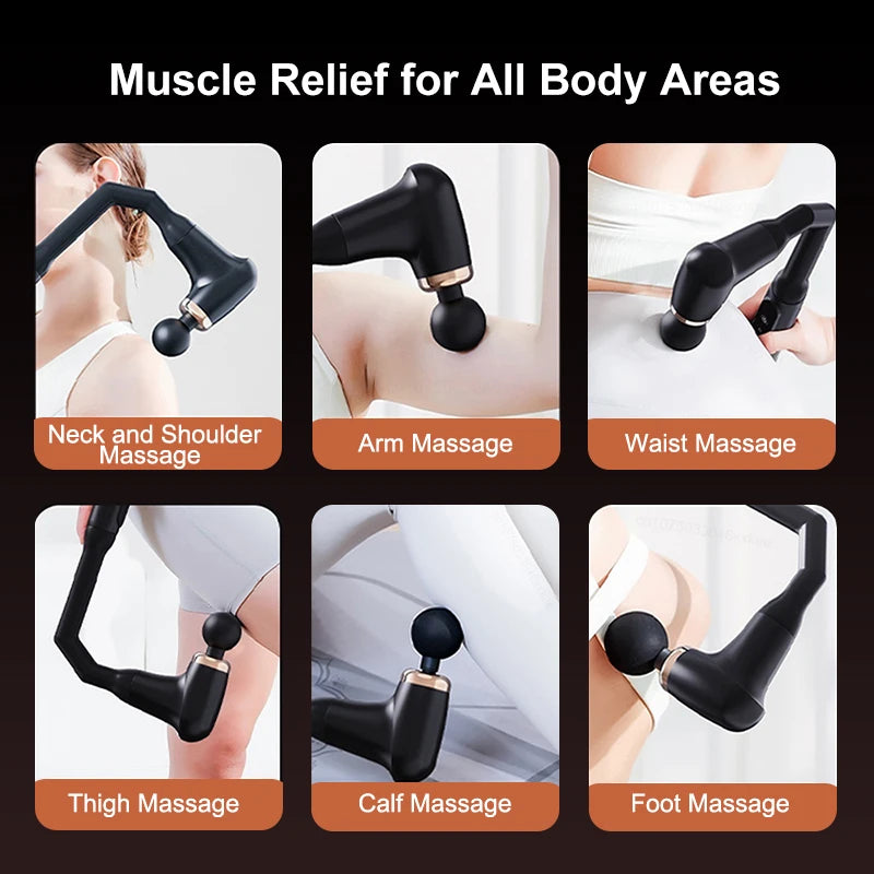 Massage Gun  Muscle Massager Deep Tissue With Extended Handle Portable Rechargeable Fascia Gun for Neck Shoulder Back Leg