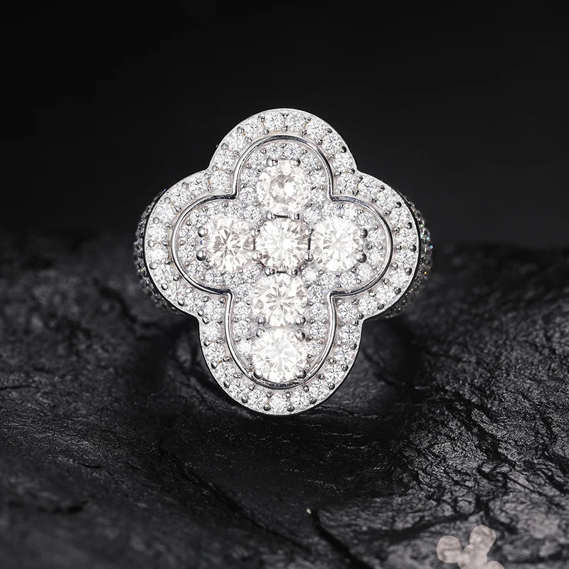 TUHE Unisex Custom letter Ring 925 Silver Skeleton Moissanite Iced Out Hip Hop Rings For Men Hip Hop Jewelry Gifts - Uknowucme