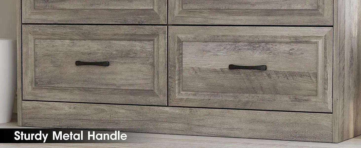 Vabches 6 Drawer Dresser for Bedroom Wood Chest of Drawers with Power Strip Tall Dresser Organizer with Metal Handle for Hallway - Uknowucme