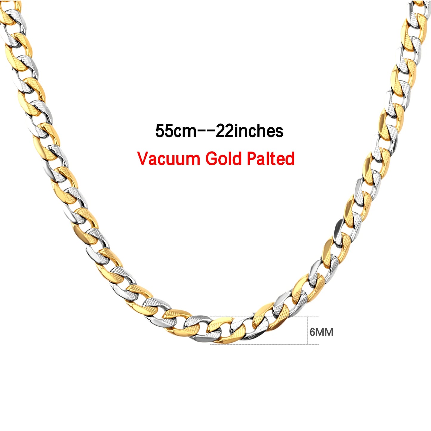 LUXUSTEEL Men's Figaro NK Chain Necklace 6/8/10MM Stainless Steel Golden Mixed Silver Color Curb Link For Women Jewelry Gift - Uknowucme
