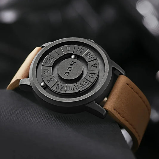 DOM 1345 Men Quartz Watch Fashion Personality Creative Scrolling Iron Ball Magnetic Pointer Waterproof  for Male Watches Gift - Uknowucme