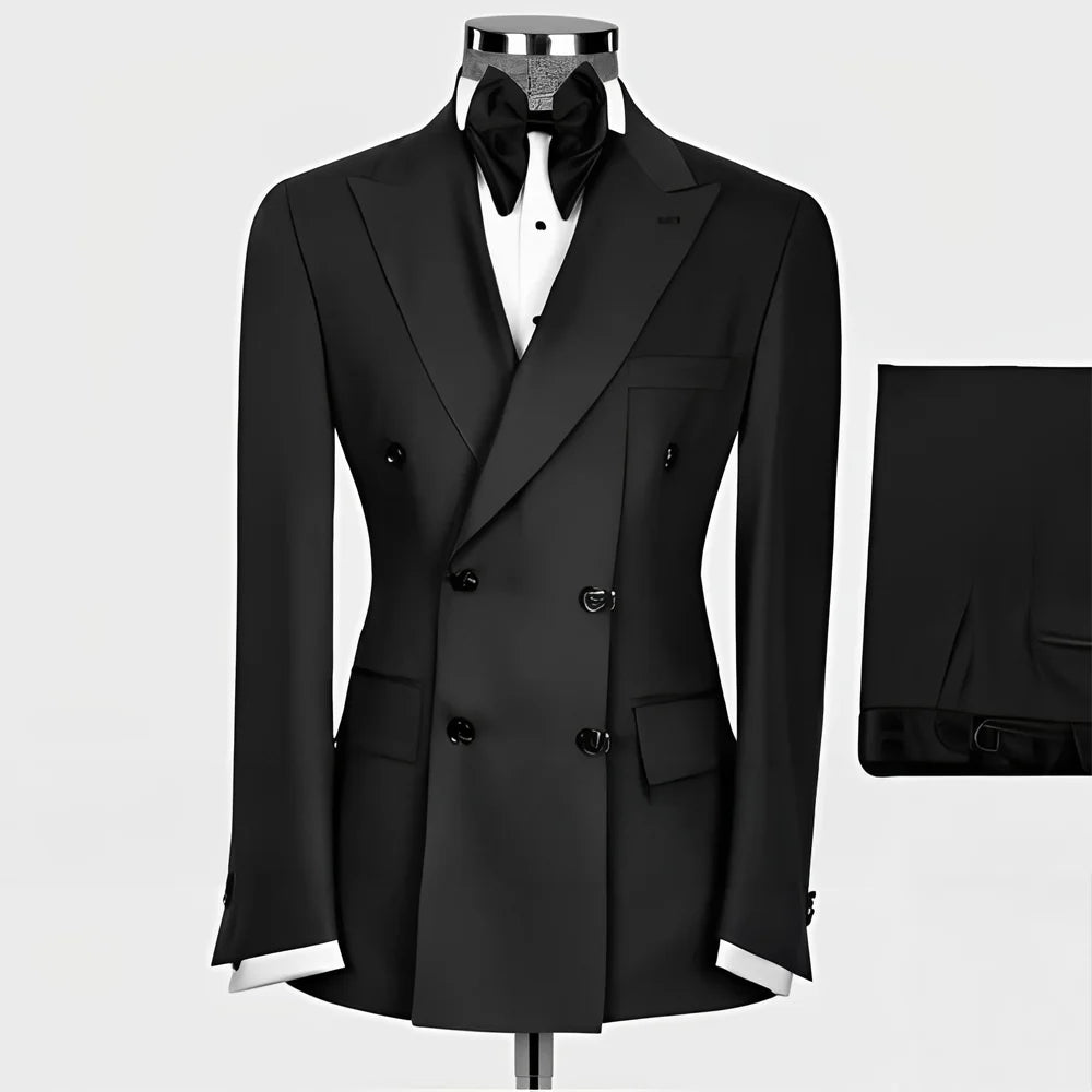Formal Men's Suit 2-piece Peak Lapel Blazer Groom Wedding Tuxedo Classic Slim Fit Outfit Tailor-made Tuxedo for Male - Uknowucme