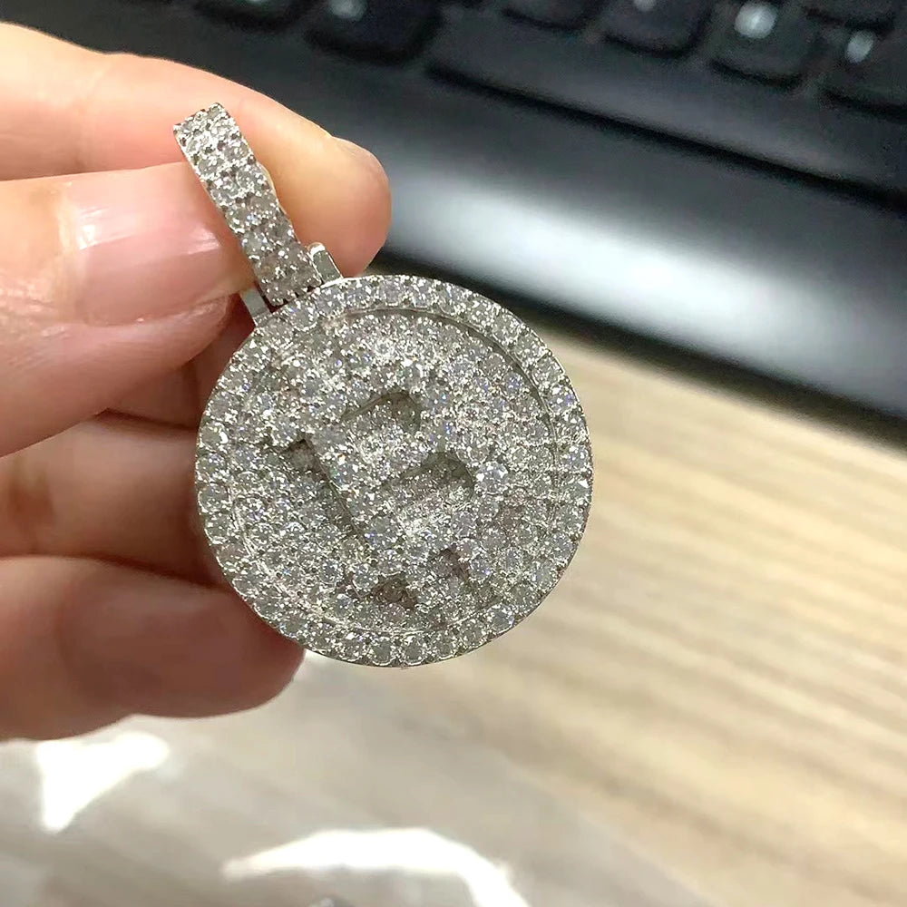 Moissanite S925 Silver Bitcoin Pendant Necklaces For Men Real Diamond Necklace Women Jewelry Pass Tester - Uknowucme