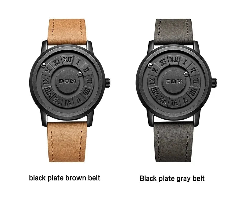 DOM 1345 Men Quartz Watch Fashion Personality Creative Scrolling Iron Ball Magnetic Pointer Waterproof  for Male Watches Gift - Uknowucme