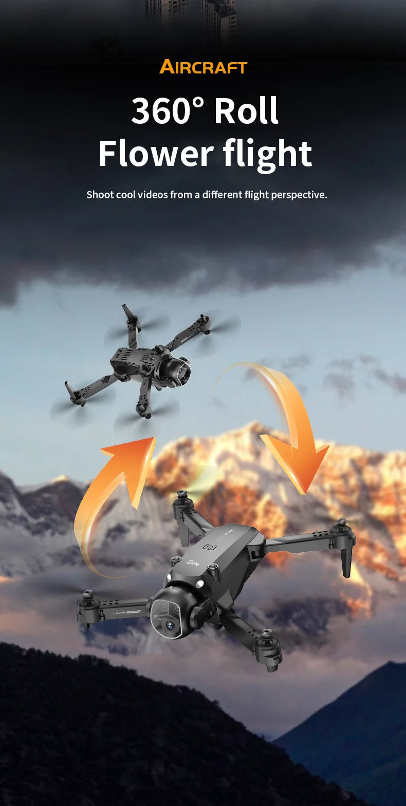 Foldable Four - Axis Drone with 360° Roll Feature - Dual Camera, Optical Flow Hover, Six - Axis Gyroscope & One - Click Landing - Uknowucme