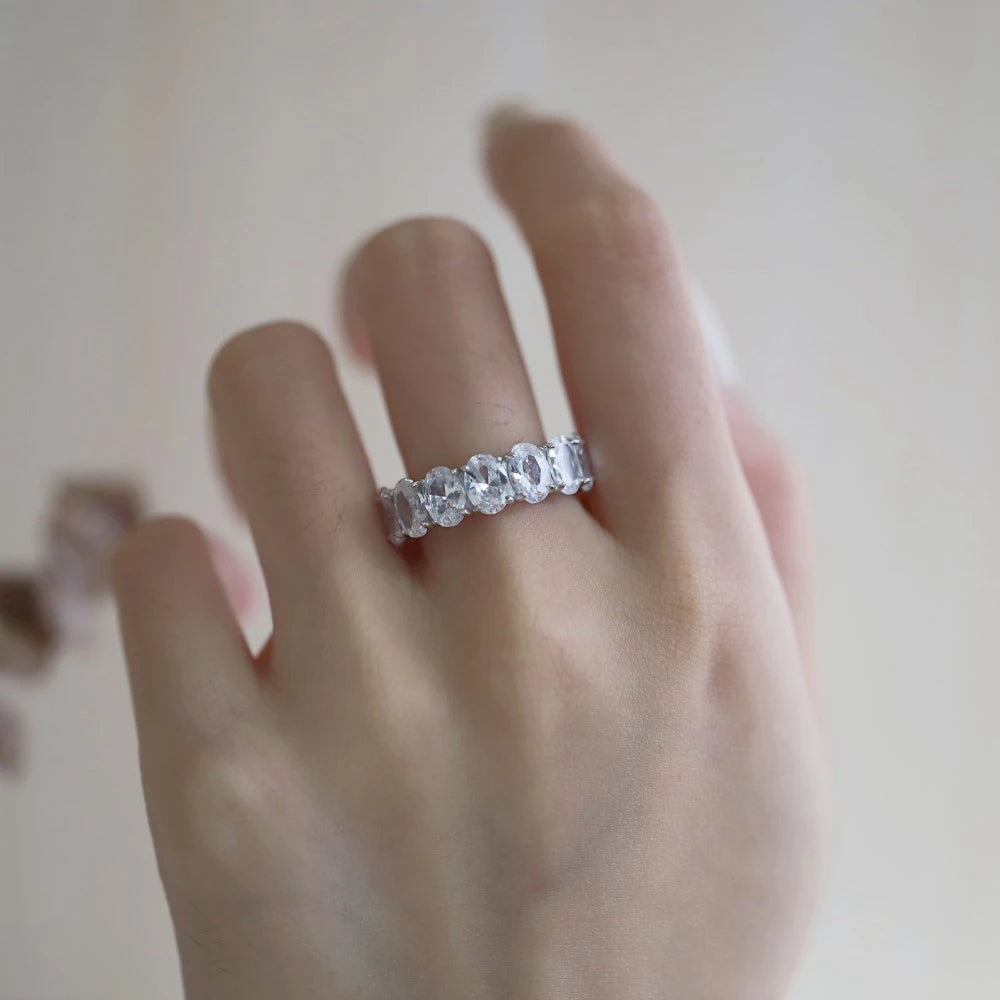 Wong Rain 100% 925 Sterling Silver Oval Heart Round Emerald Cut Lab Sapphire Gemstone Jewelry Wedding Band Row Ring Wholesale - Uknowucme